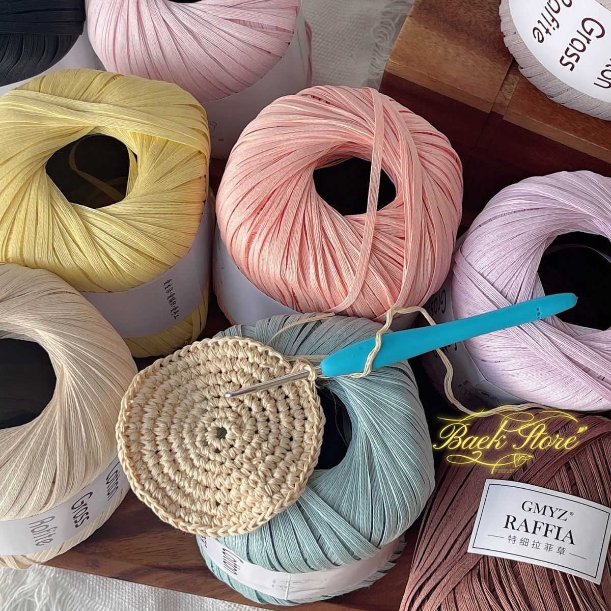102M/roll Multicolor Raffia Ya - Crochet Bag Raffia recension och pris
