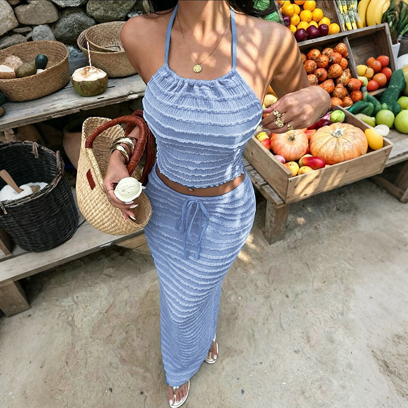 Sexy Elegant Dress Two Piece S - Maxi Dress Halter recension och pris